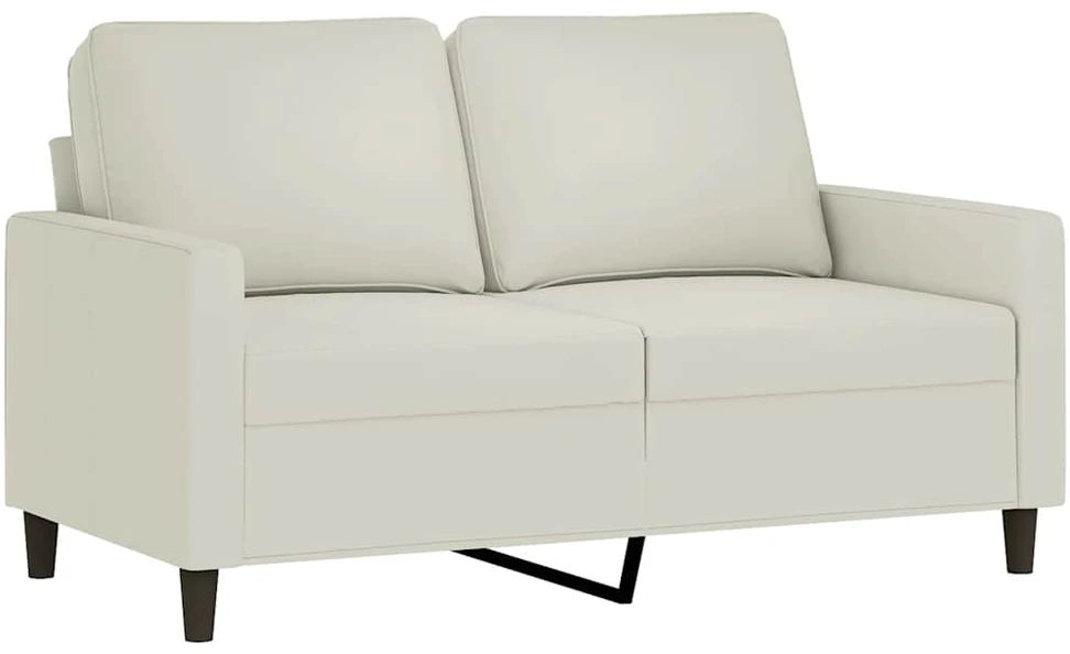 Sofa Sofos komplektas su pagalvėlėmis, 3 dalių, kreminis, aksomas