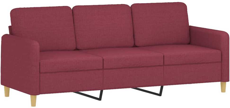 Sofa Sofos komplektas su pagalvėlėmis, 3 dalių, vyno, audinys