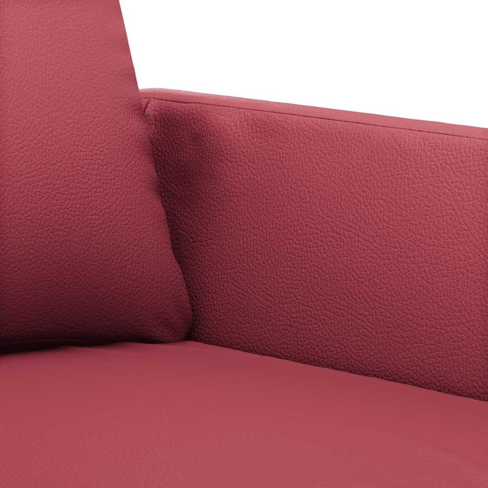 Sofa Sofos komplektas su pagalvėlėmis, 3 dalių, vyno, dirbtinė oda