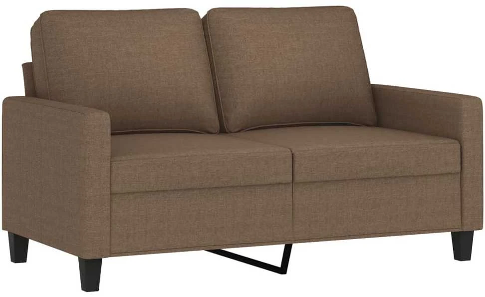 Sofa Sofos komplektas su pagalvėlėmis, 3 dalių, rudas, audinys