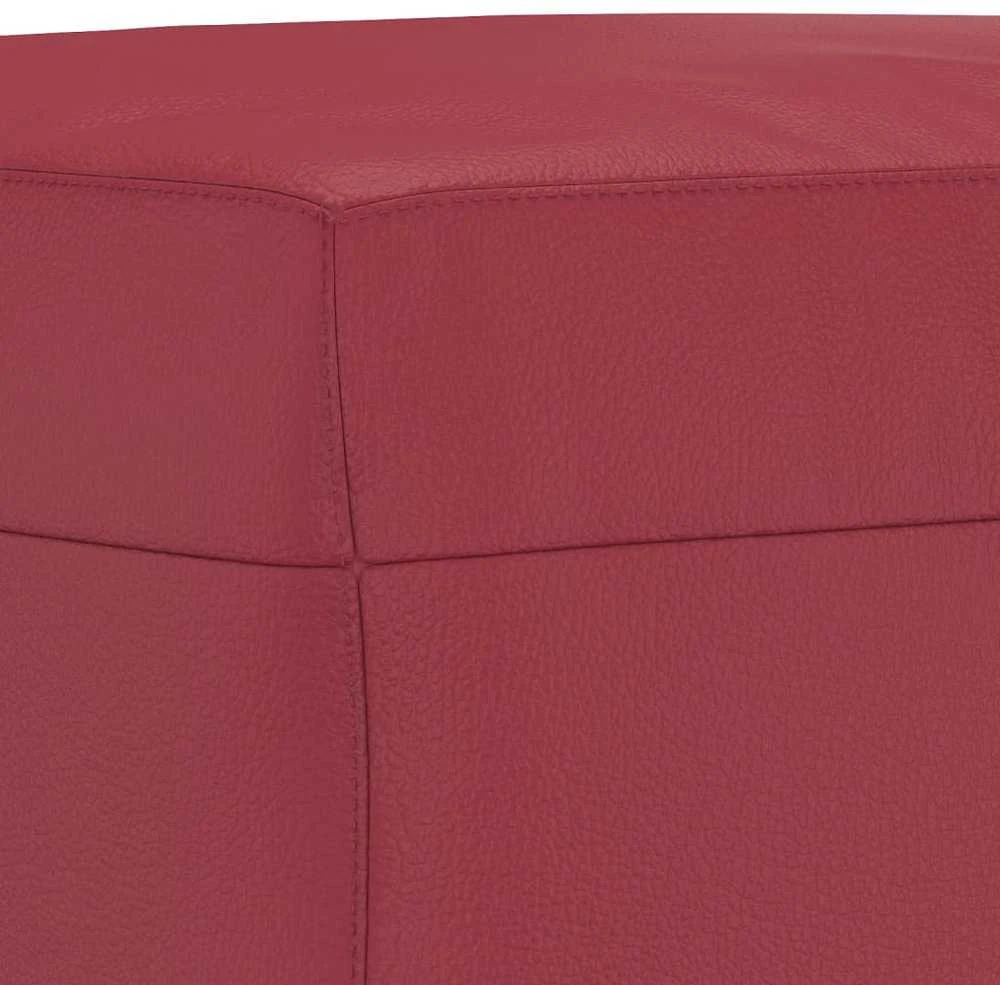 Sofa Sofos komplektas su pagalvėlėmis, 3 dalių, vyno, dirbtinė oda