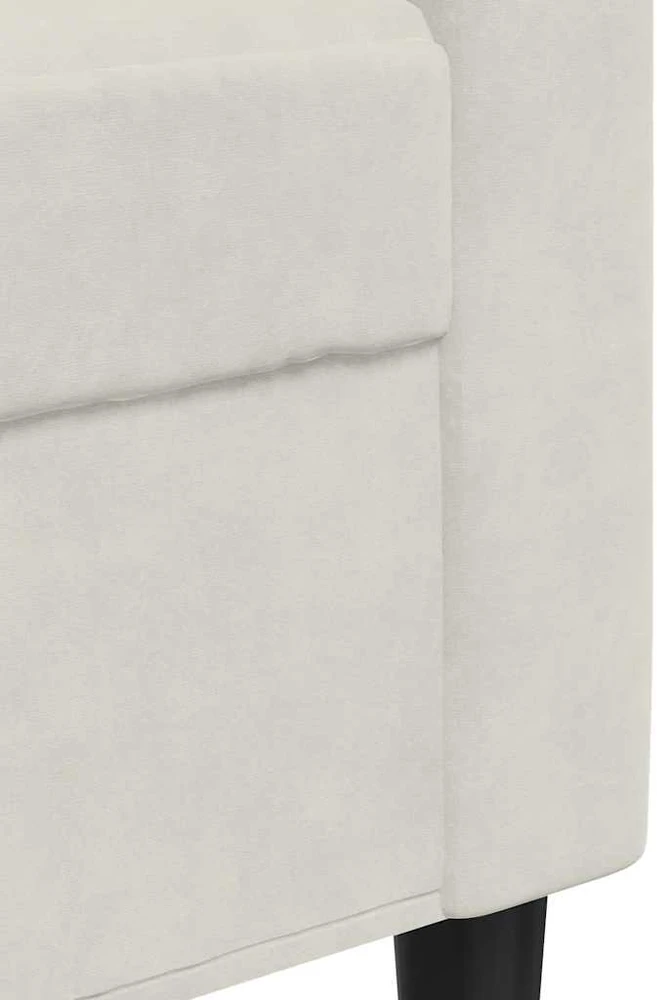 Sofa Sofos komplektas su pagalvėlėmis, 3 dalių, kreminis, aksomas