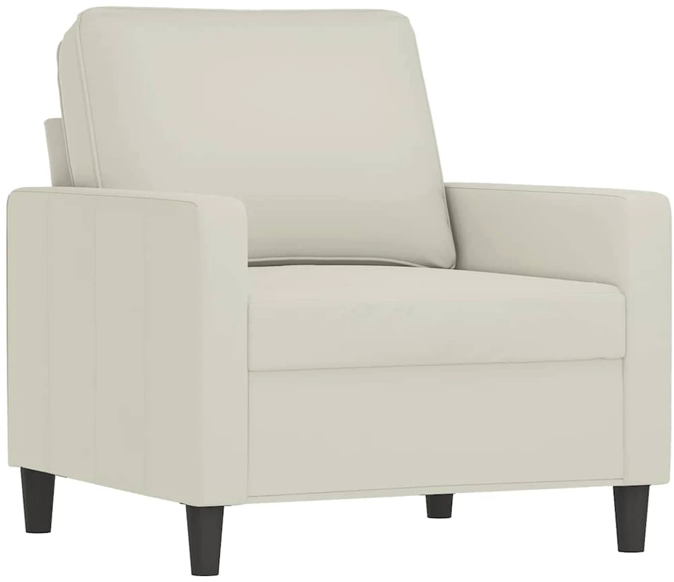 Sofa Sofos komplektas su pagalvėlėmis, 3 dalių, kreminis, aksomas