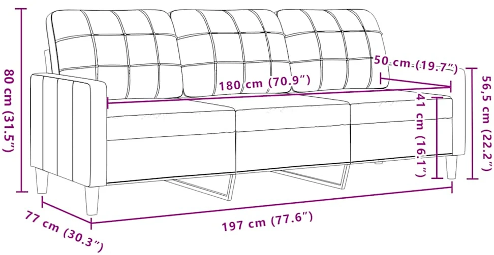 Sofa Sofos komplektas su pagalvėlėmis, 3 dalių, geltonas, aksomas