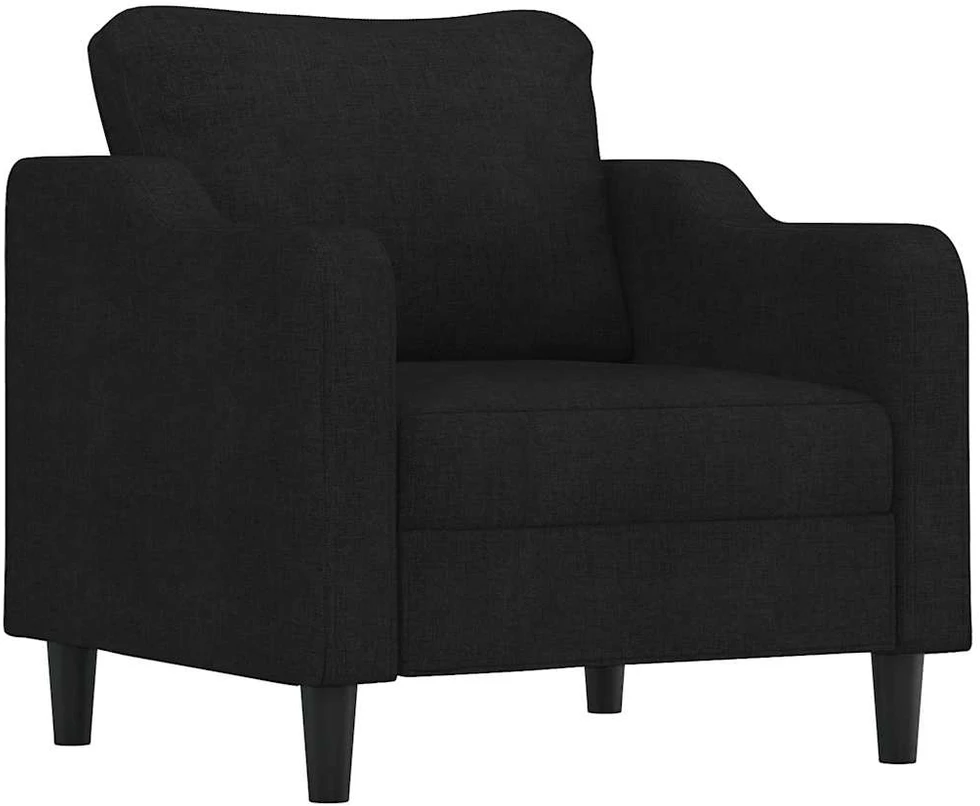Sofa Sofos komplektas su pagalvėlėmis, 3 dalių, juodas, audinys
