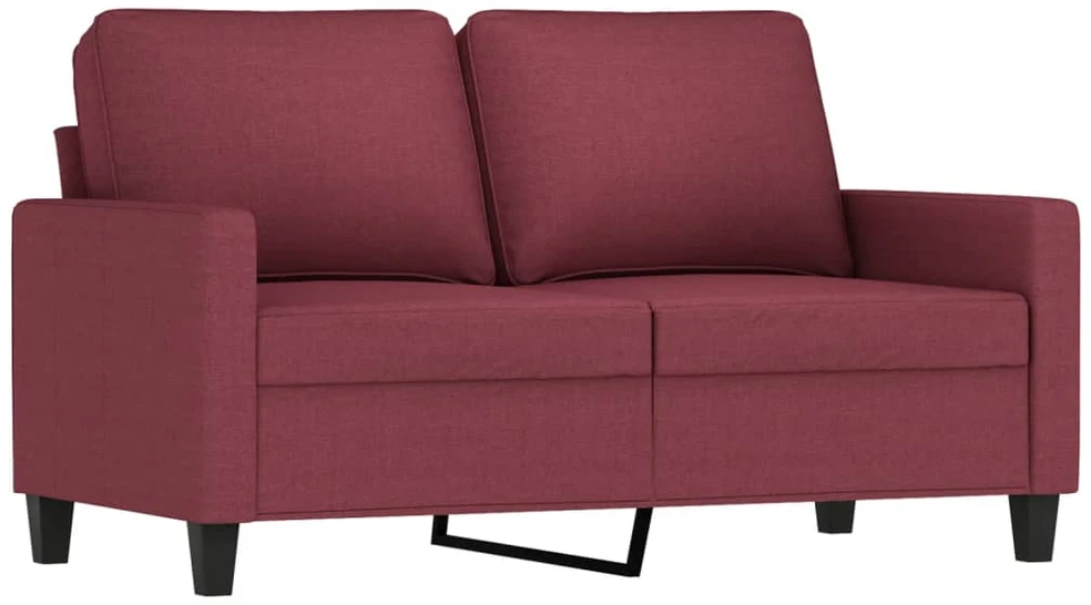 Sofa Sofos komplektas su pagalvėlėmis, 3 dalių, vyno, audinys