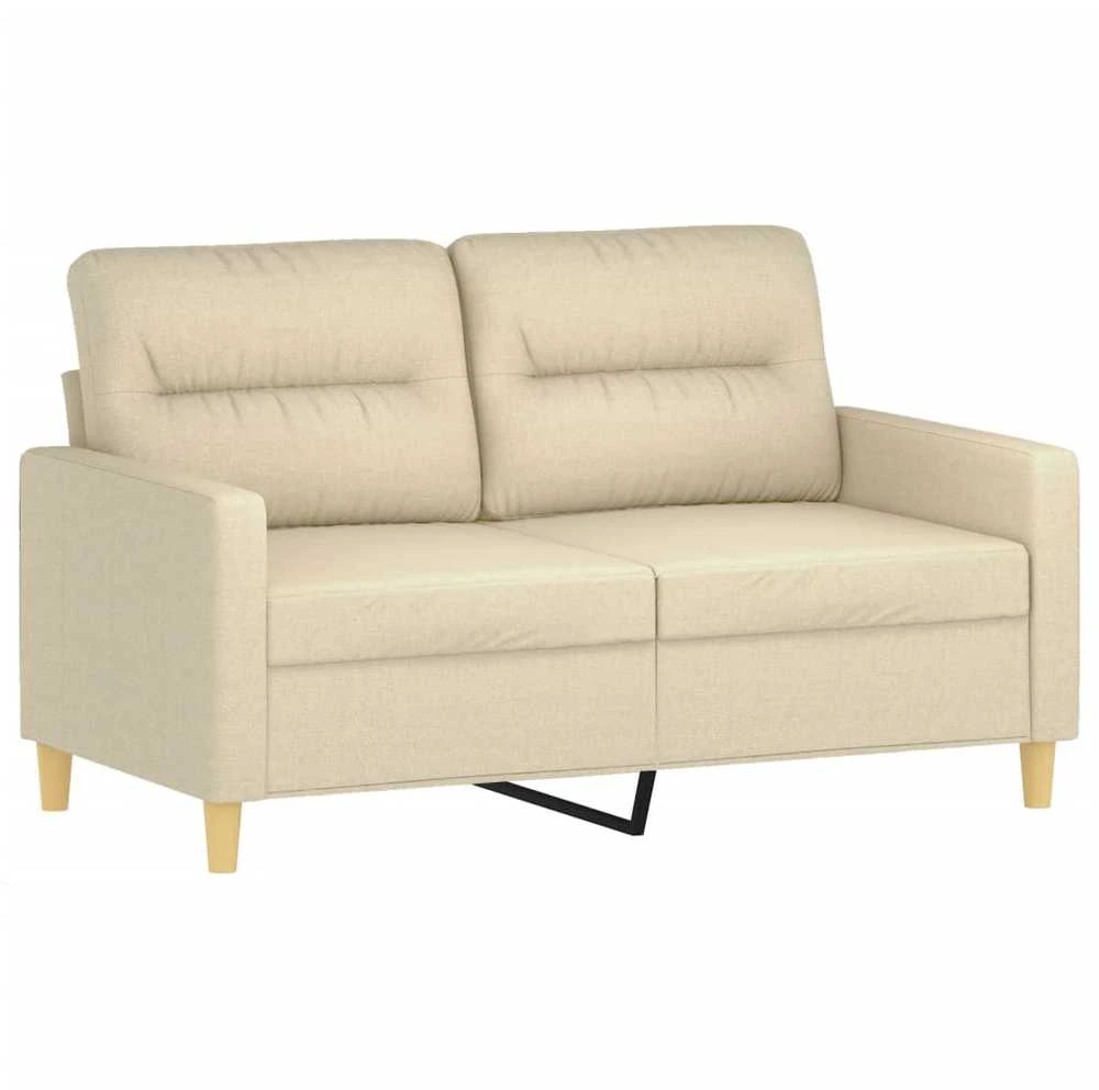 Sofa Sofos komplektas su pagalvėlėmis, 3 dalių, kreminis, audinys