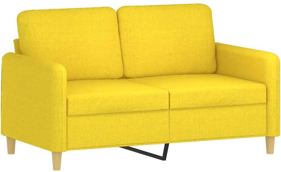 Sofa Sofos komplektas su pagalvėlėmis, 3 dalių, geltonas, audinys
