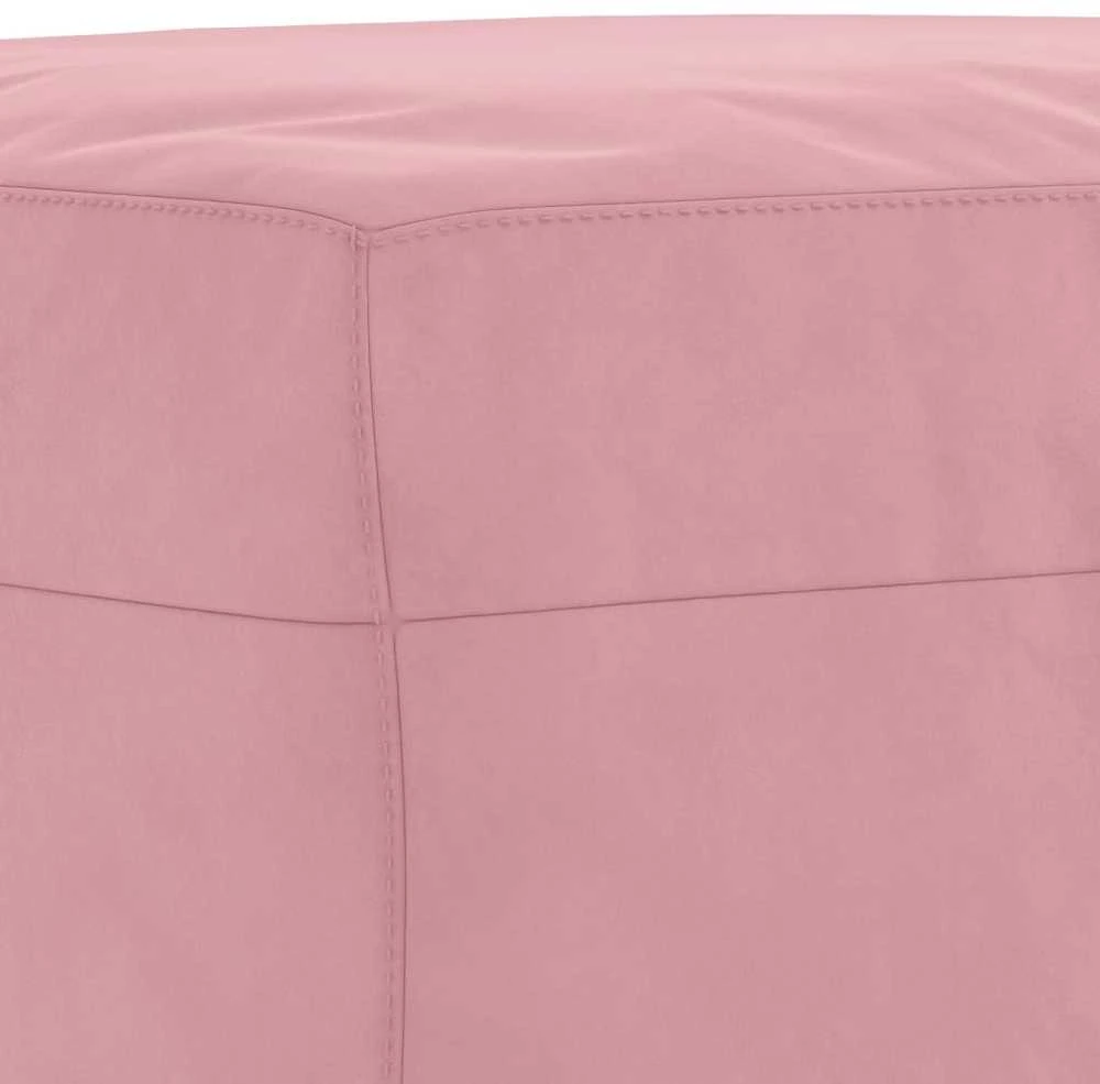 Sofa Sofos komplektas su pagalvėlėmis, 3 dalių, rožinis, aksomas