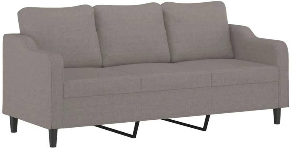Sofa Sofos komplektas su pagalvėlėmis, 3 dalių, taupe, audinys