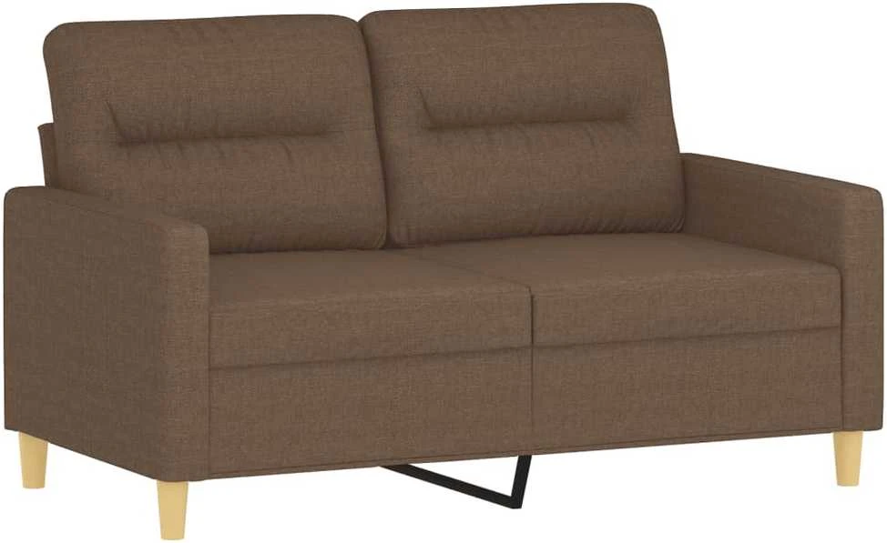Sofa Sofos komplektas su pagalvėlėmis, 4 dalių, rudas, audinys