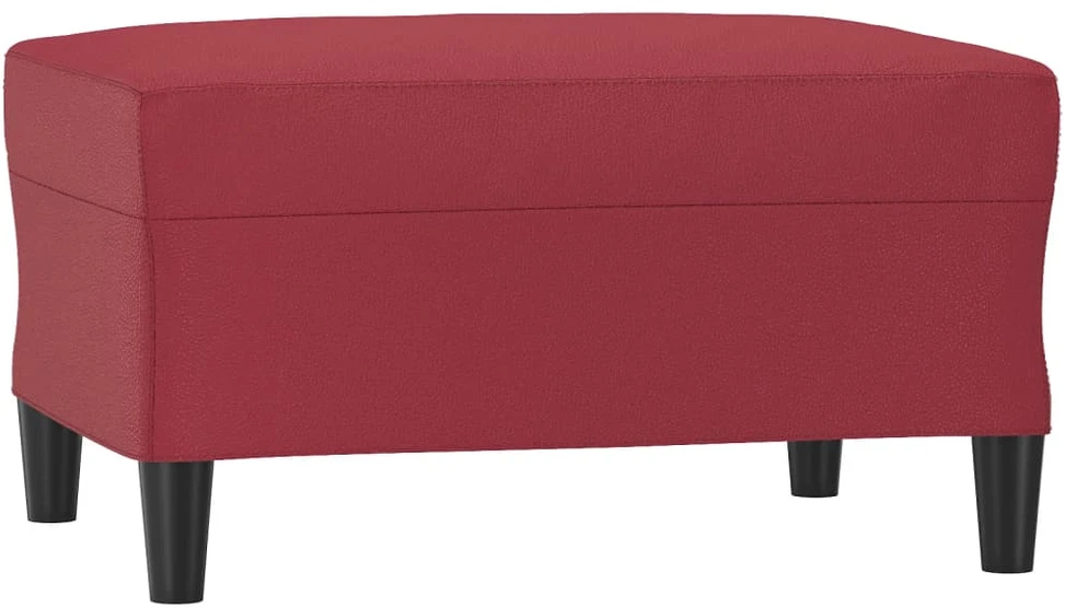 Sofa Sofos komplektas su pagalvėlėmis, 4 dalių, vyno, dirbtinė oda