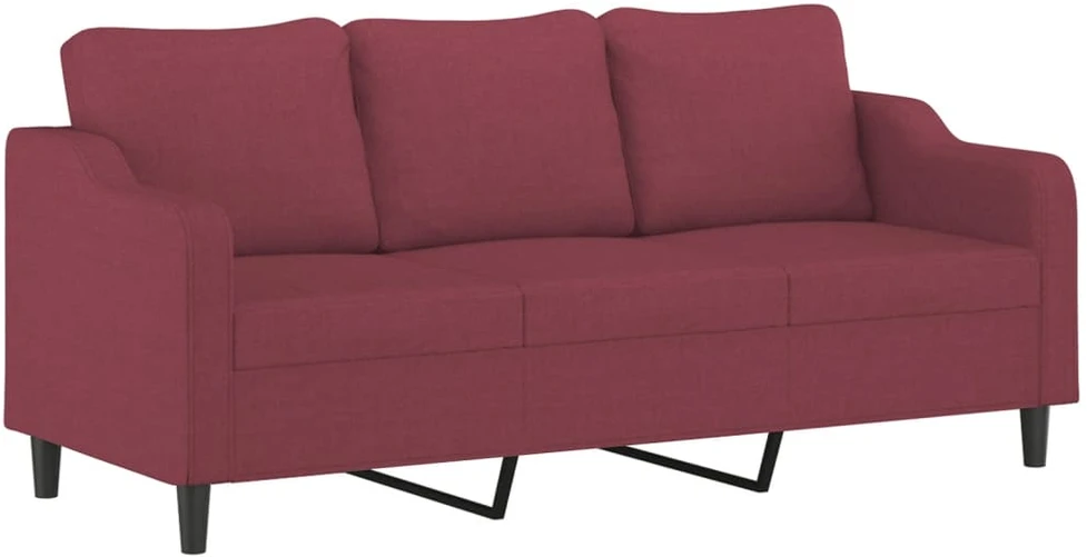 Sofa Sofos komplektas su pagalvėlėmis, 4 dalių, vyno, audinys