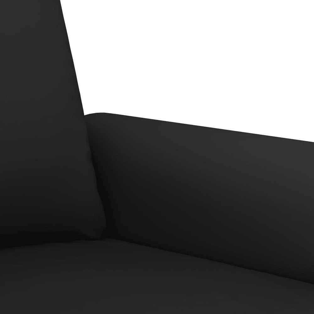 Sofa Sofos komplektas su pagalvėlėmis, 4 dalių, juodas, aksomas