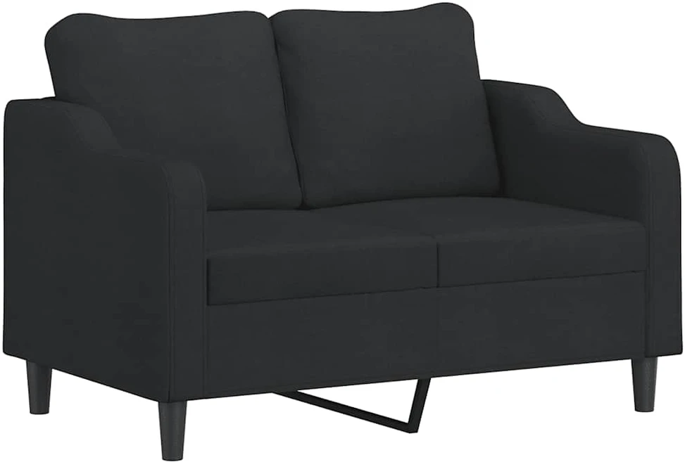 Sofa Sofos komplektas su pagalvėlėmis, 4 dalių, juodas, audinys