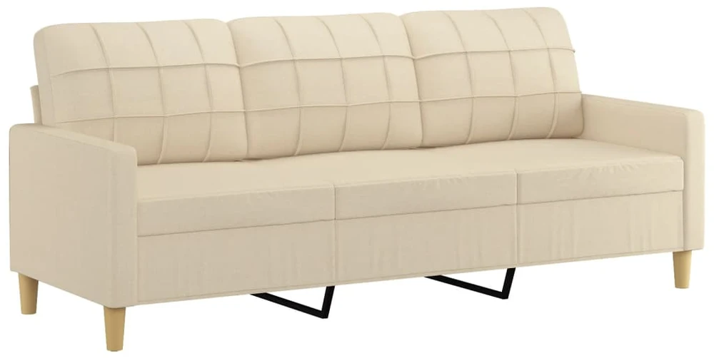 Sofa Sofos komplektas su pagalvėlėmis, 4 dalių, kreminis, audinys