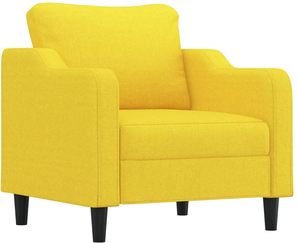 Sofa Sofos komplektas su pagalvėlėmis, 4 dalių, geltonas, audinys