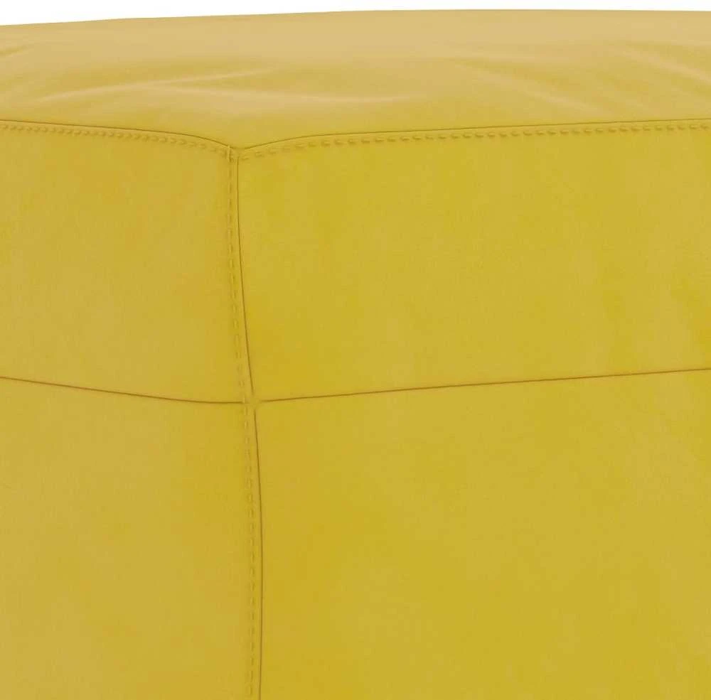 Sofa Sofos komplektas su pagalvėlėmis, 4 dalių, geltonas, aksomas