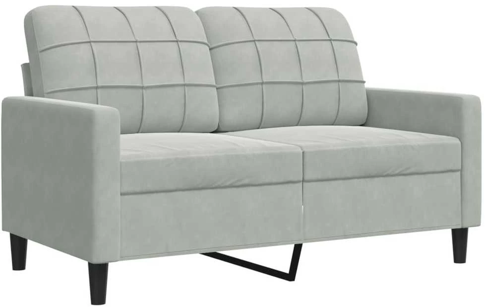 Sofa Sofos komplektas su pagalvėlėmis, 4 dalių, pilkas, aksomas