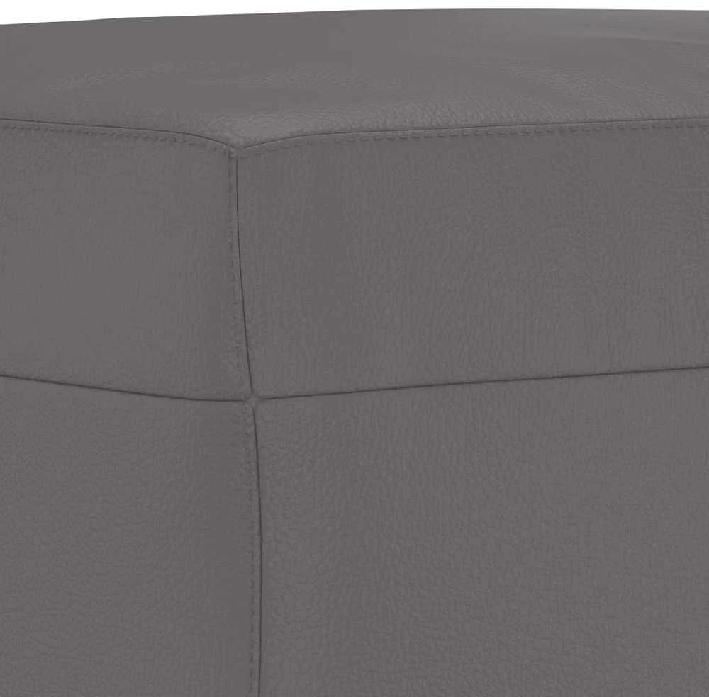 Sofa Sofos komplektas su pagalvėlėmis, 4 dalių, pilkas, dirbtinė oda