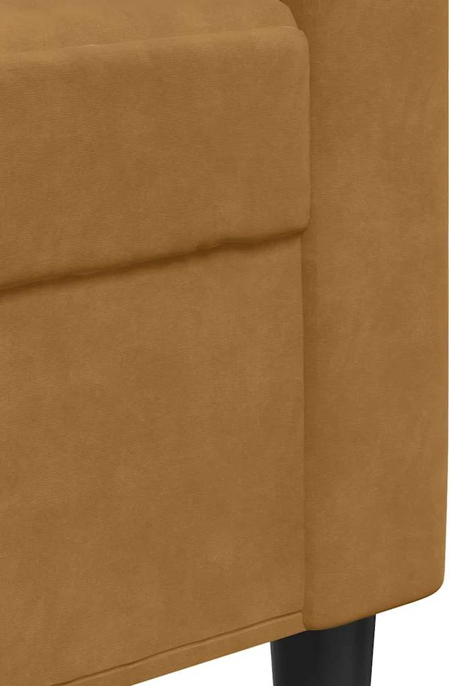 Sofa Sofos komplektas su pagalvėlėmis, 4 dalių, rudas, aksomas