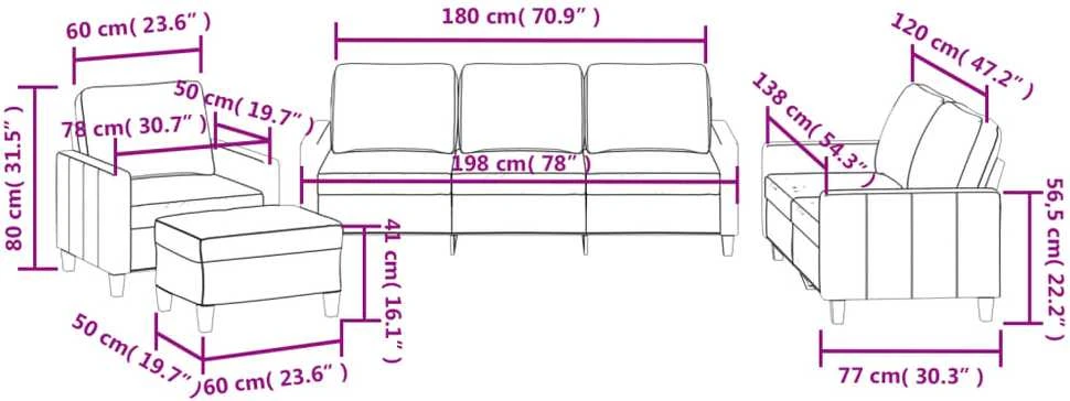 Sofa Sofos komplektas su pagalvėlėmis, 4 dalių, juodas, dirbtinė oda