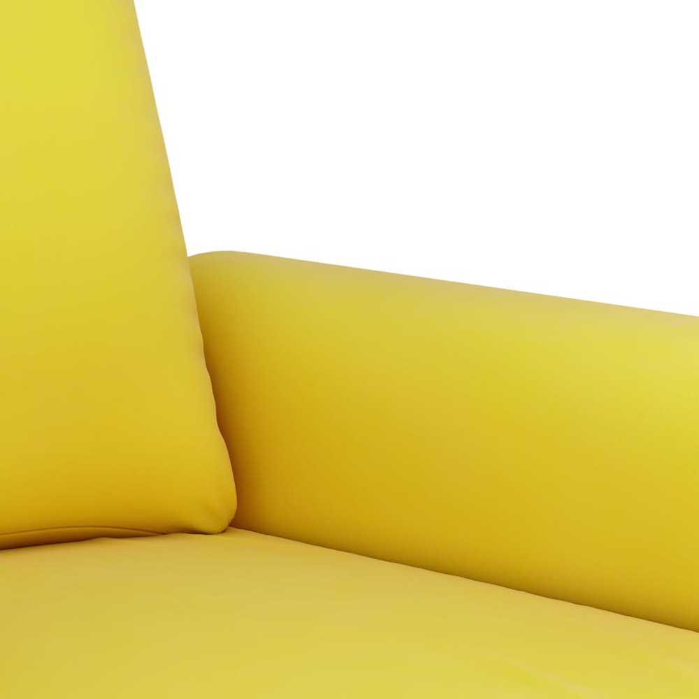 Sofa Sofos komplektas su pagalvėlėmis, 4 dalių, geltonas, aksomas