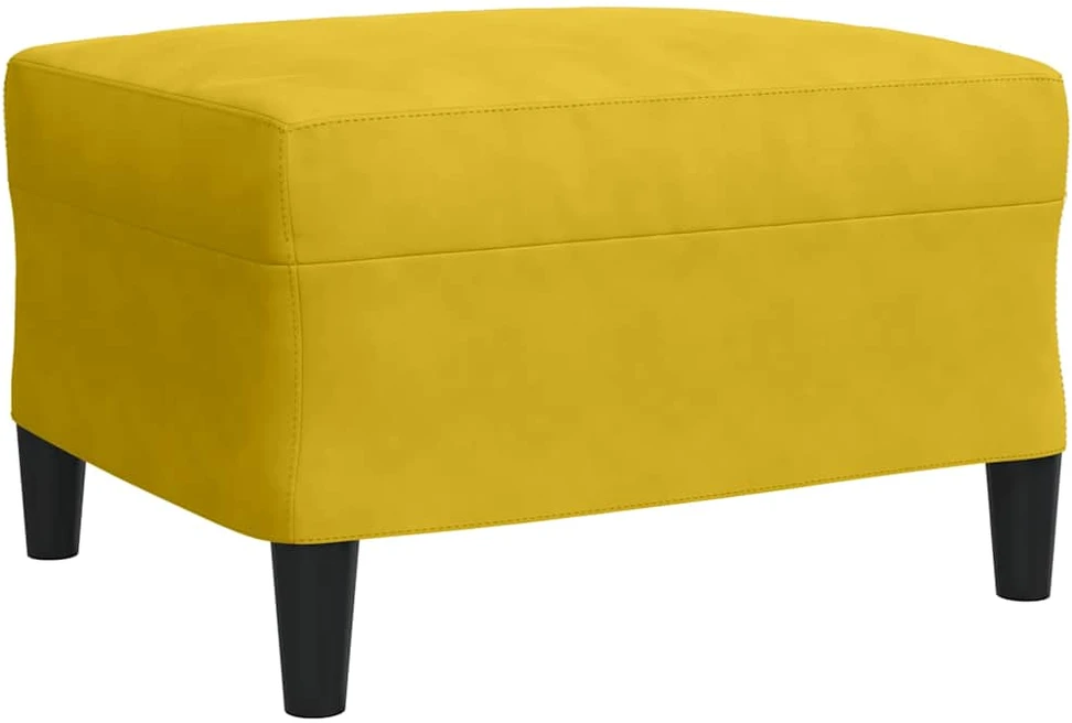 Sofa Sofos komplektas su pagalvėlėmis, 4 dalių, geltonas, aksomas