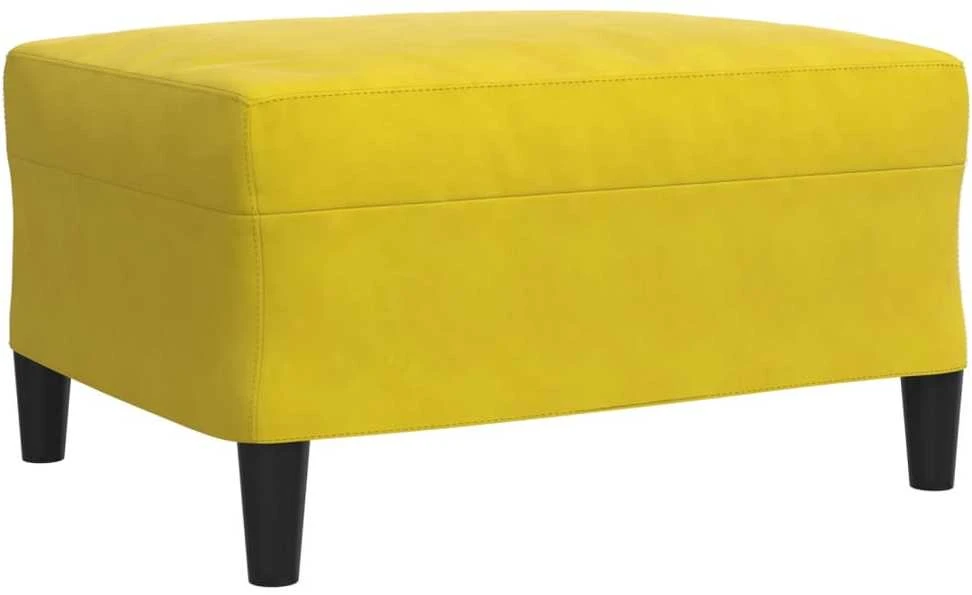 Sofa Sofos komplektas su pagalvėlėmis, 4 dalių, geltonas, aksomas
