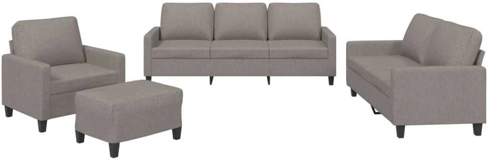 Sofa Sofos komplektas su pagalvėlėmis, 4 dalių, taupe, audinys
