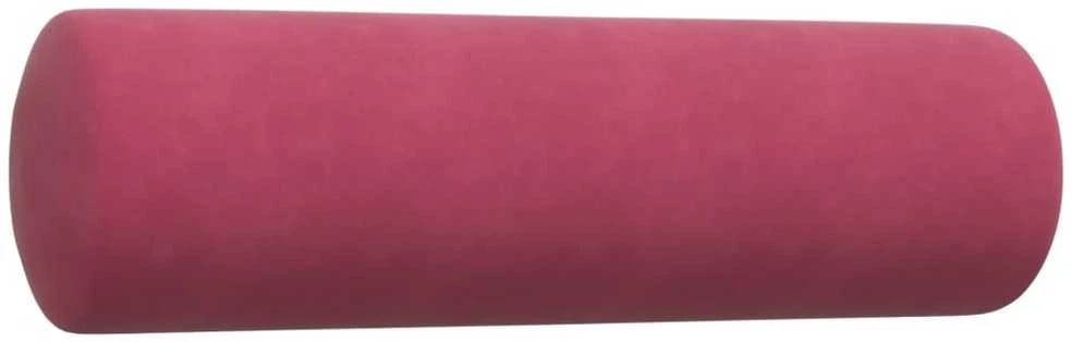 Sofa Sofos komplektas su pagalvėlėmis, 4 dalių, vyno, aksomas