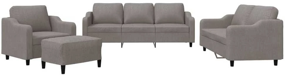Sofa Sofos komplektas su pagalvėlėmis, 4 dalių, taupe, audinys