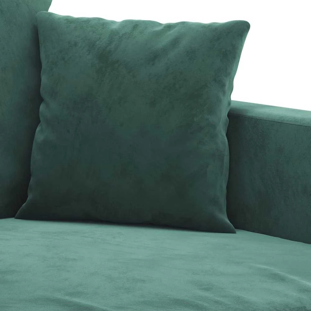 Sofa Sofos komplektas su pagalvėlėmis, 4 dalių, žalias, aksomas