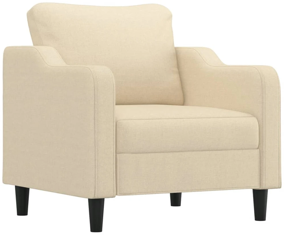 Sofa Sofos komplektas su pagalvėlėmis, 4 dalių, kreminis, audinys
