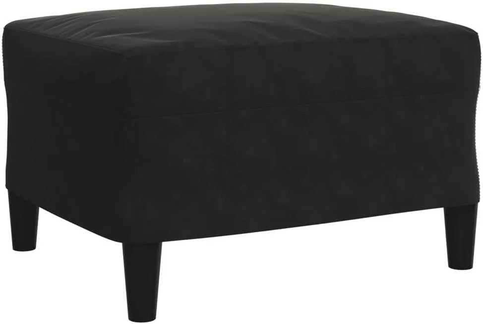 Sofa Sofos komplektas su pagalvėlėmis, 4 dalių, juodas, aksomas