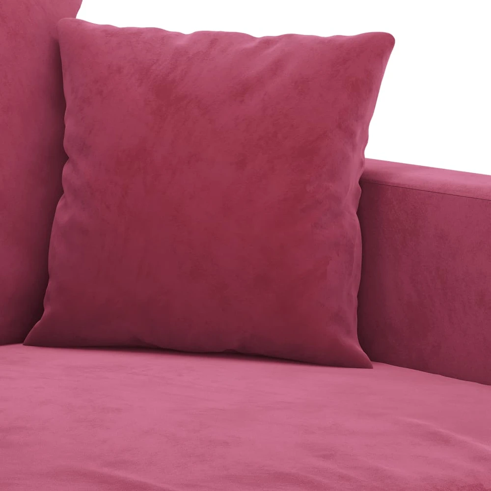 Sofa Sofos komplektas su pagalvėlėmis, 4 dalių, vyno, aksomas