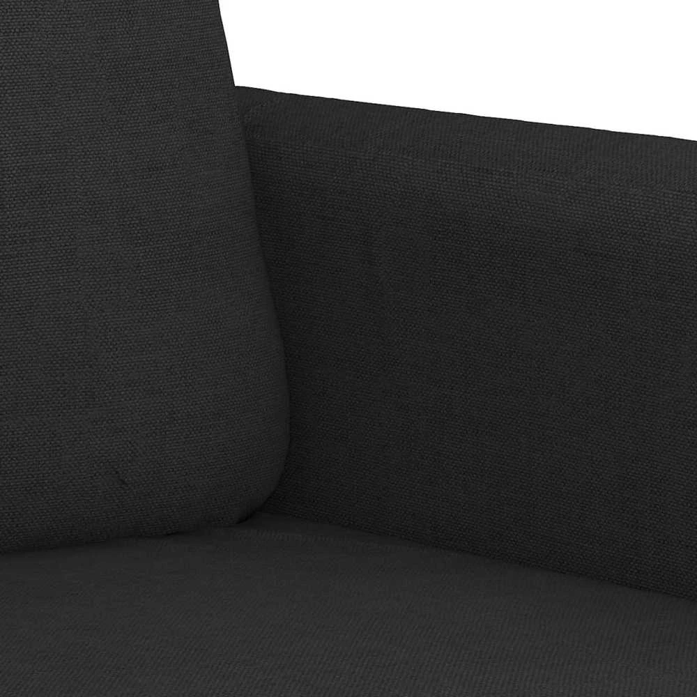 Sofa Sofos komplektas su pagalvėlėmis, 4 dalių, juodas, audinys