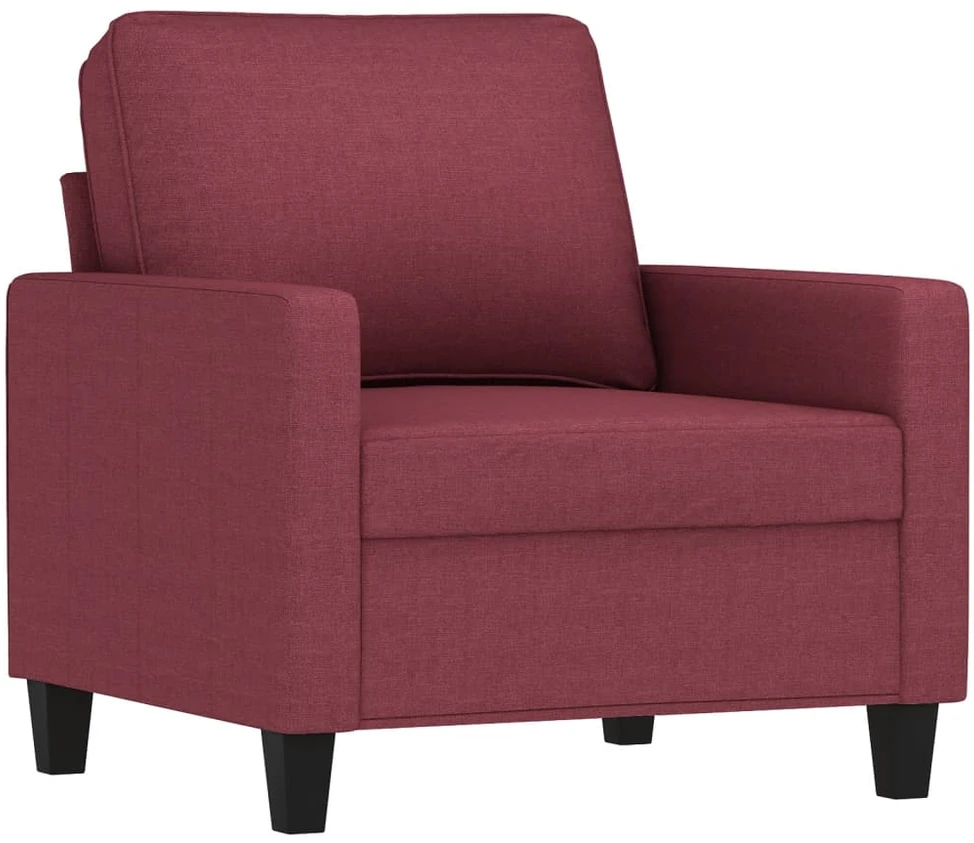 Sofa Sofos komplektas su pagalvėlėmis, 4 dalių, vyno, audinys