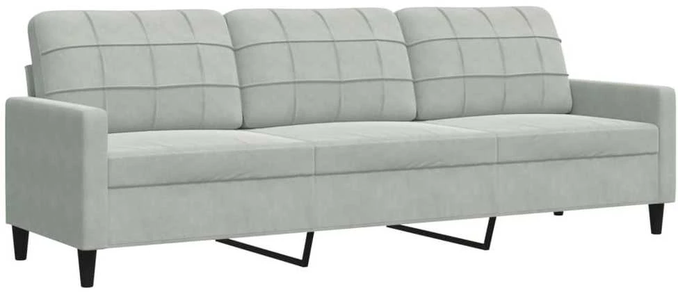 Sofa Sofos komplektas su pagalvėlėmis, 4 dalių, pilkas, aksomas