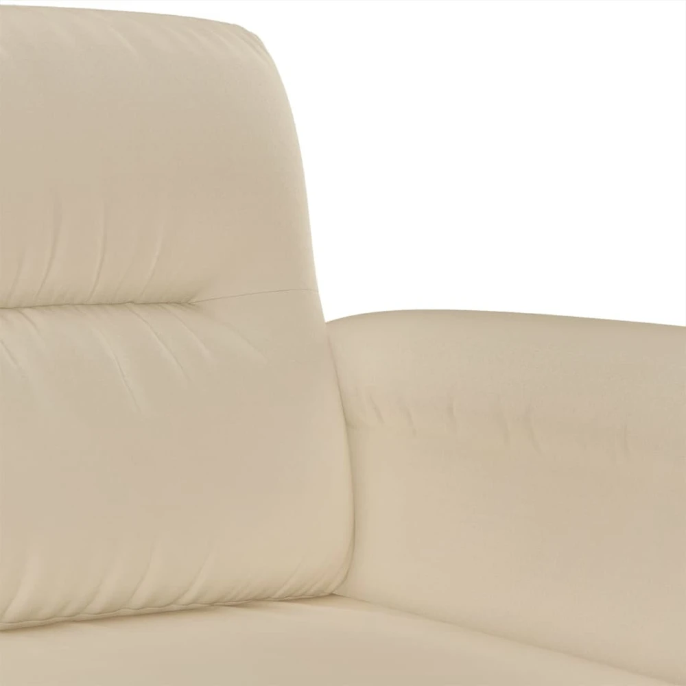 Sofa Sofos komplektas su pagalvėlėmis, 4 dalių, kreminis, audinys