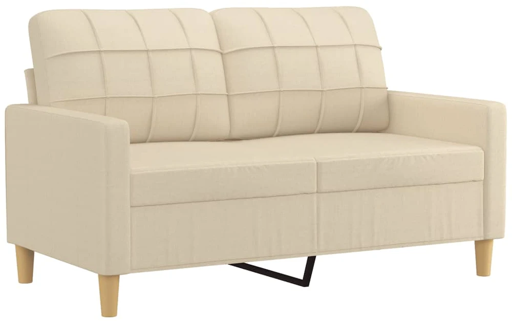 Sofa Sofos komplektas su pagalvėlėmis, 4 dalių, kreminis, audinys