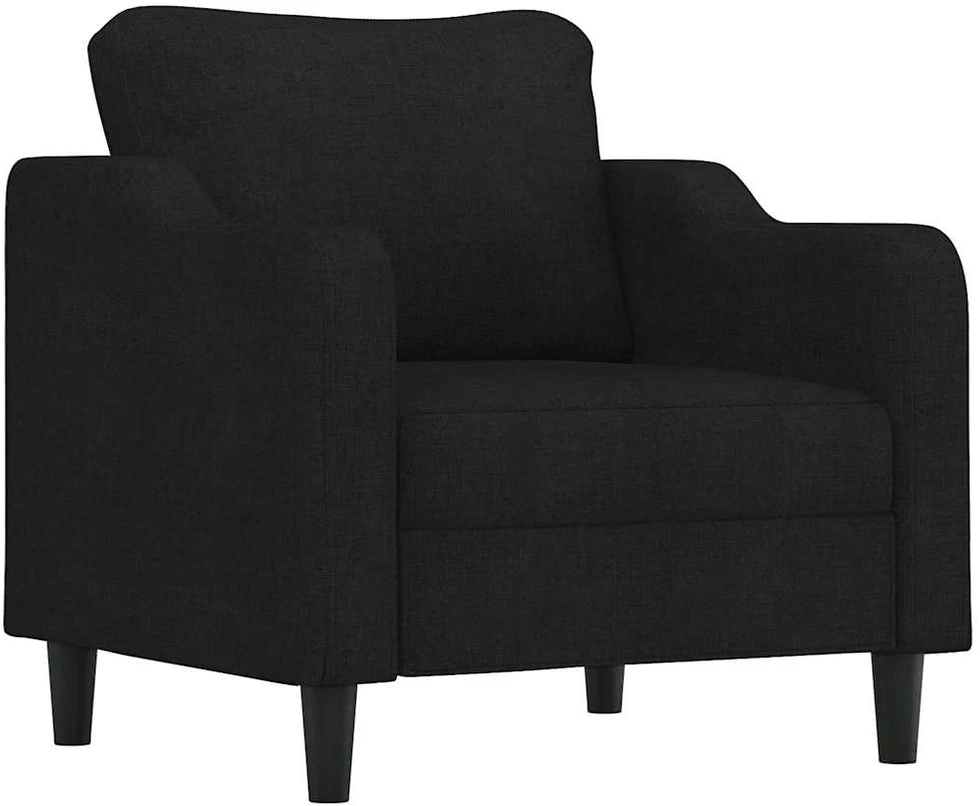 Sofa Sofos komplektas su pagalvėlėmis, 4 dalių, juodas, audinys