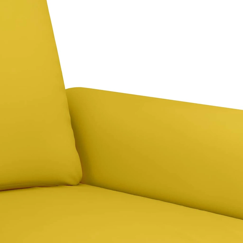 Sofa Sofos komplektas su pagalvėlėmis, 4 dalių, geltonas, aksomas