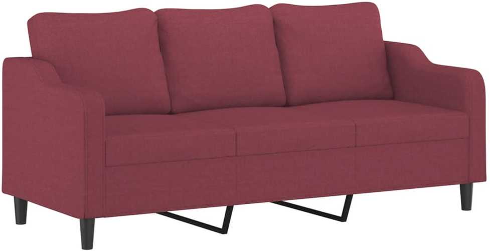 Sofa Sofos komplektas su pagalvėlėmis, 4 dalių, vyno, audinys
