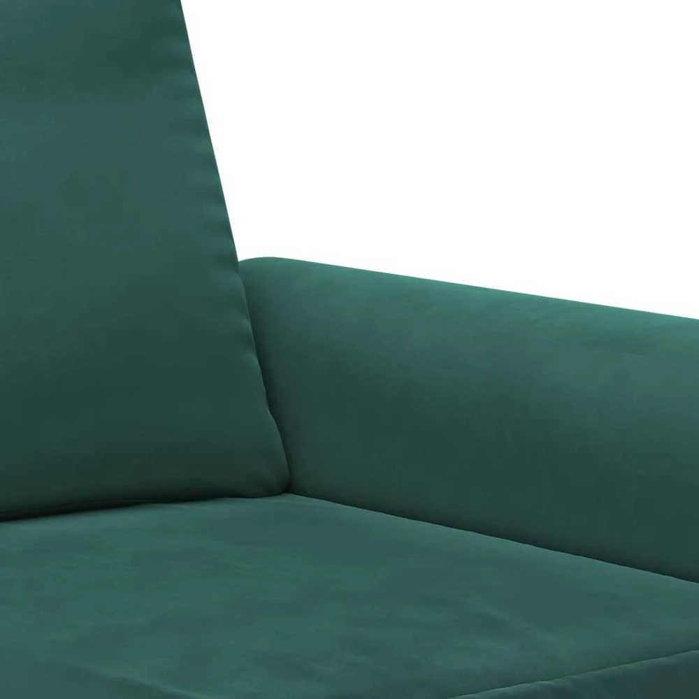 Sofa Sofos komplektas su pagalvėlėmis, 4 dalių, žalias, aksomas