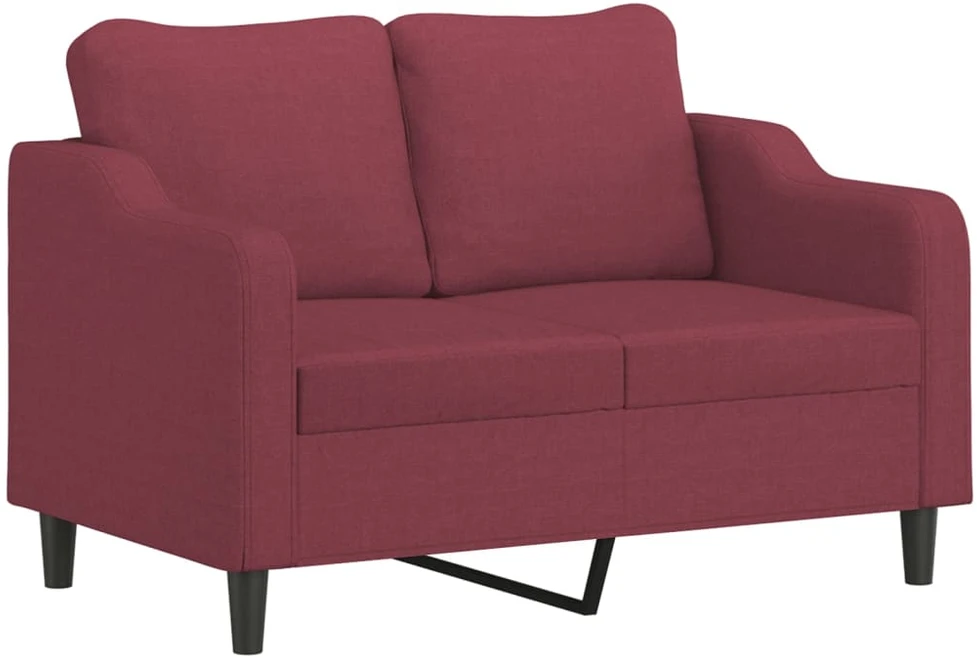 Sofa Sofos komplektas su pagalvėlėmis, 4 dalių, vyno, audinys