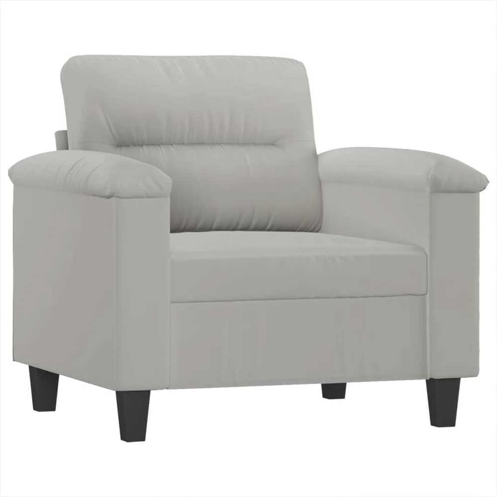 Sofa Sofos komplektas su pagalvėlėmis, 4 dalių, pilkas, audinys