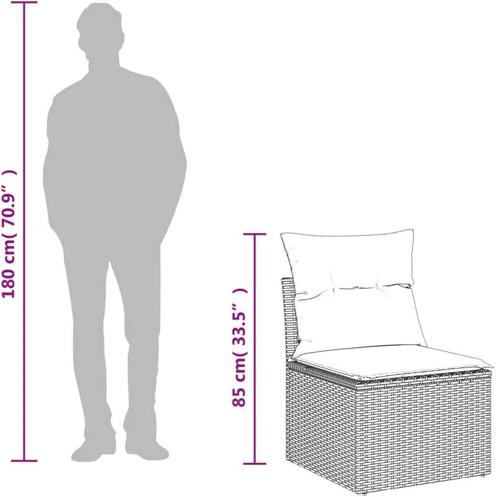 Lauko baldų komplektas Sofos komplektas su pagalvėlėmis, 5 dalių, pilkas, poliratanas
