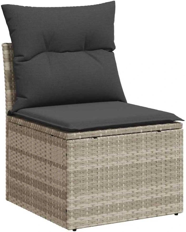 Sofa Sofos komplektas su pagalvėlėmis, 6 dalių, pilkas, poliratanas