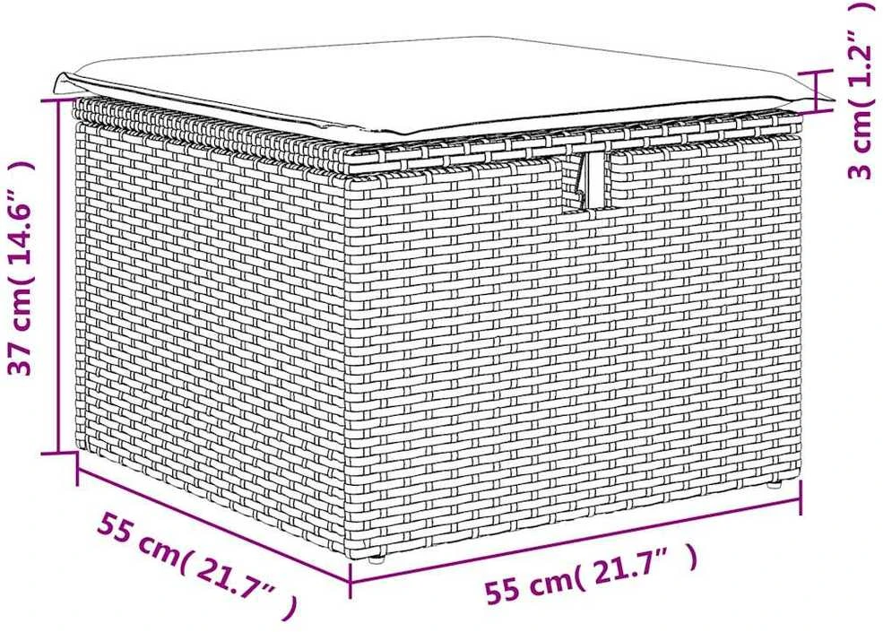 Lauko baldų komplektas Sofos komplektas su pagalvėlėmis, 6 dalių, pilkas, poliratanas